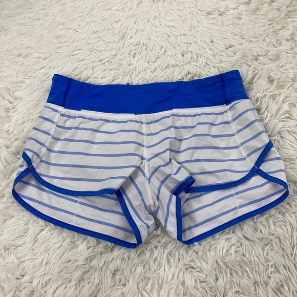 Lululemon Run: Speed Short *2-way Stretch Deauville Stripe Pipe Dream Blue White - Picture 1 of 6